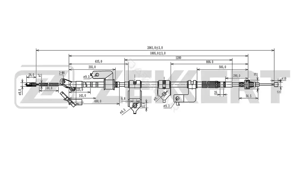 Трос ручника ZEKKERT BZ-1024