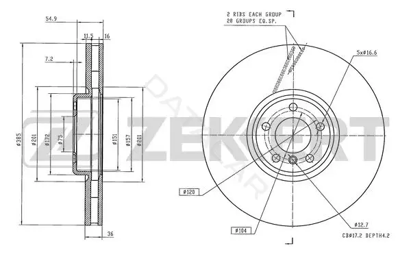 Тормозные диски ZEKKERT BS-6599