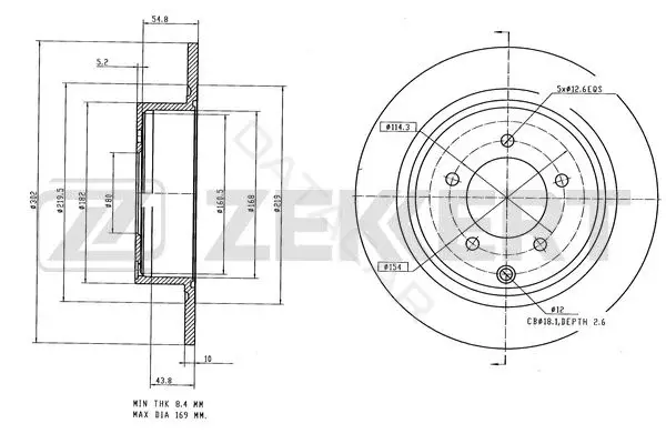 Тормозные диски ZEKKERT BS-6624