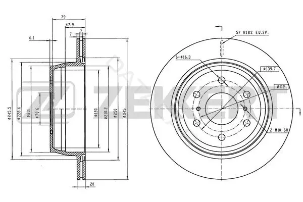Тормозные диски ZEKKERT BS-6580
