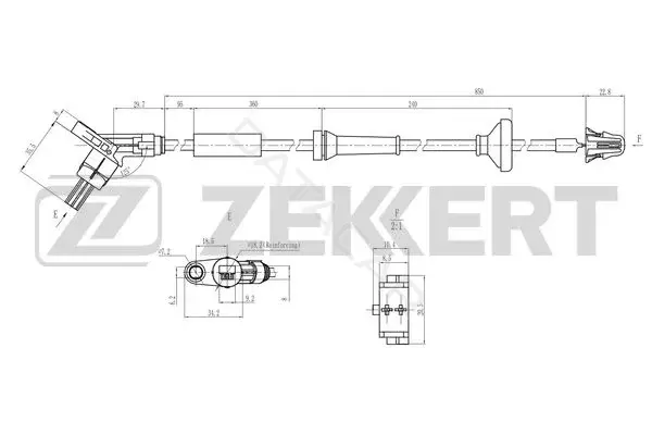 Датчик АБС ZEKKERT SE-6233