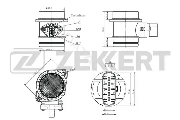 Датчик давления воздуха ZEKKERT SE-1061