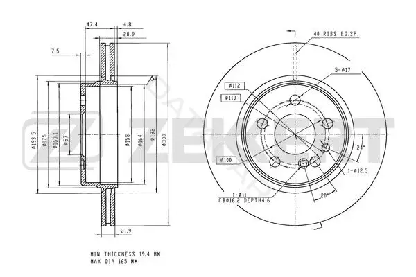 Тормозные диски ZEKKERT BS-6138
