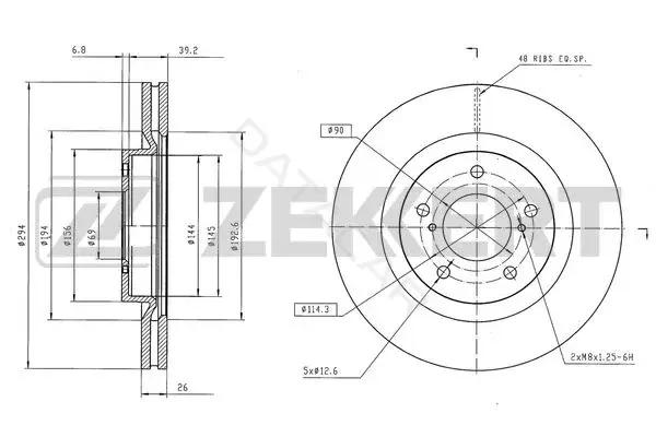 Тормозные диски ZEKKERT BS-6584