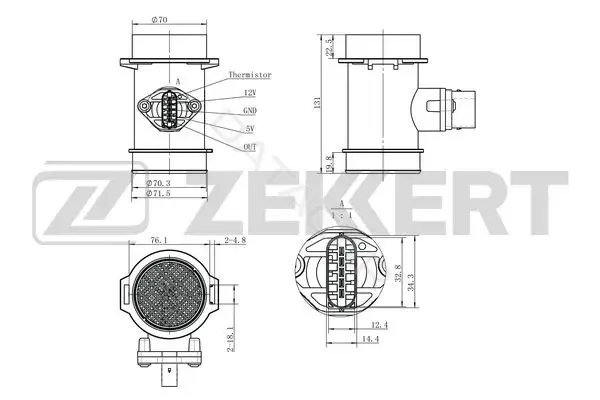 Датчик давления воздуха ZEKKERT SE-1101