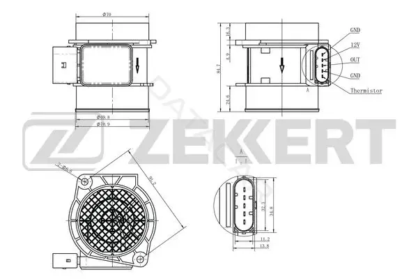 Датчик давления воздуха ZEKKERT SE-1089