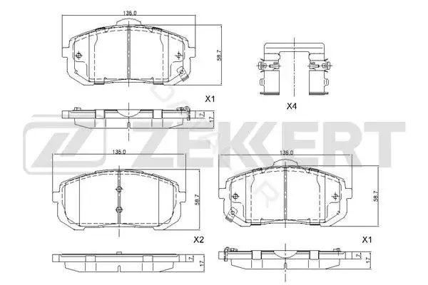 Тормозные колодки ZEKKERT BS-1265