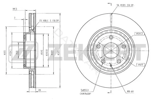 Тормозные диски ZEKKERT BS-6585