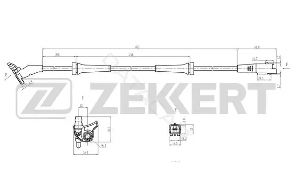Датчик АБС ZEKKERT SE-6195