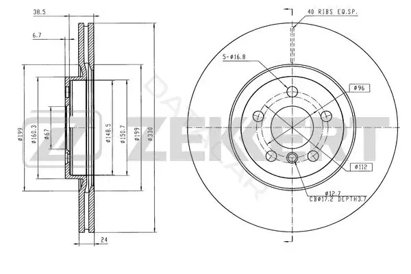Тормозные диски ZEKKERT BS-6605