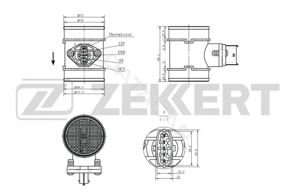 Датчик давления воздуха ZEKKERT SE-1100