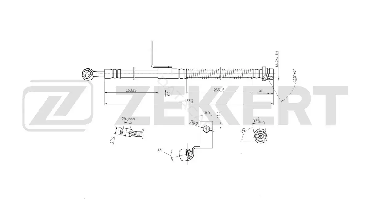 Тормозные шланги ZEKKERT BS-9542