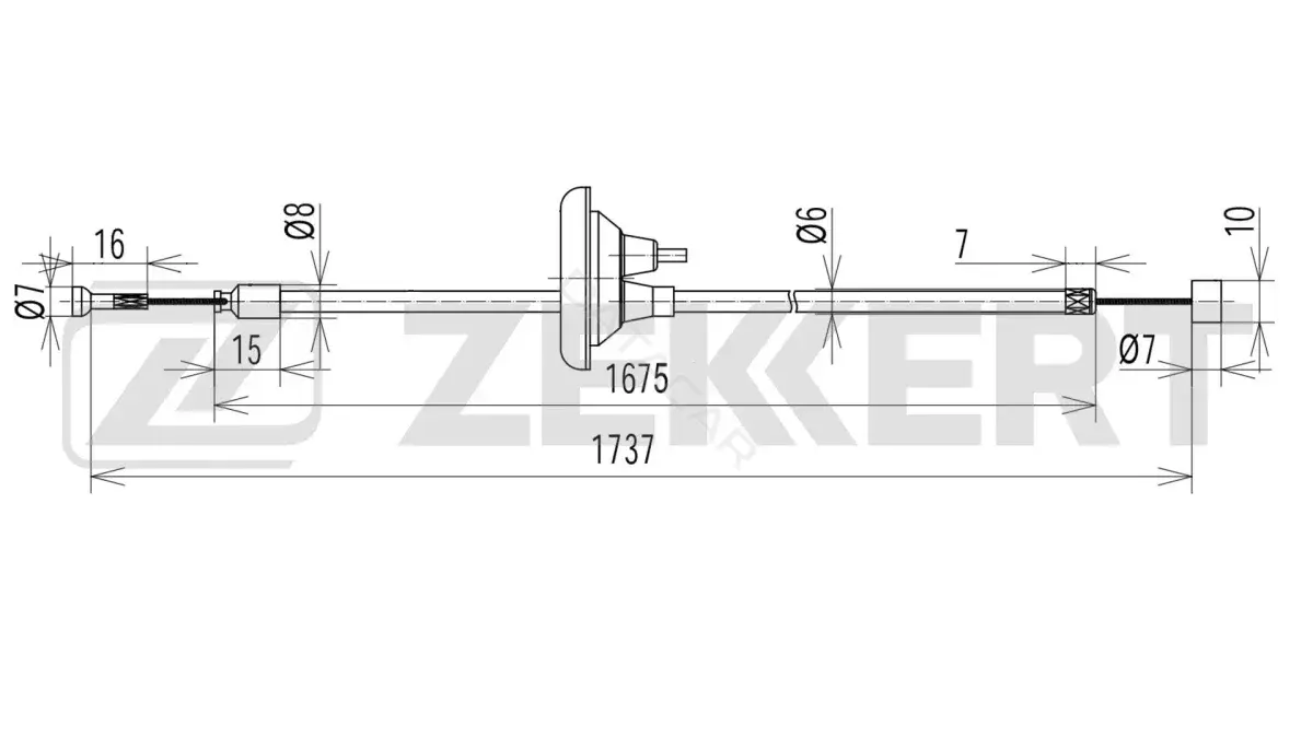 Трос капота ZEKKERT BZ-1913