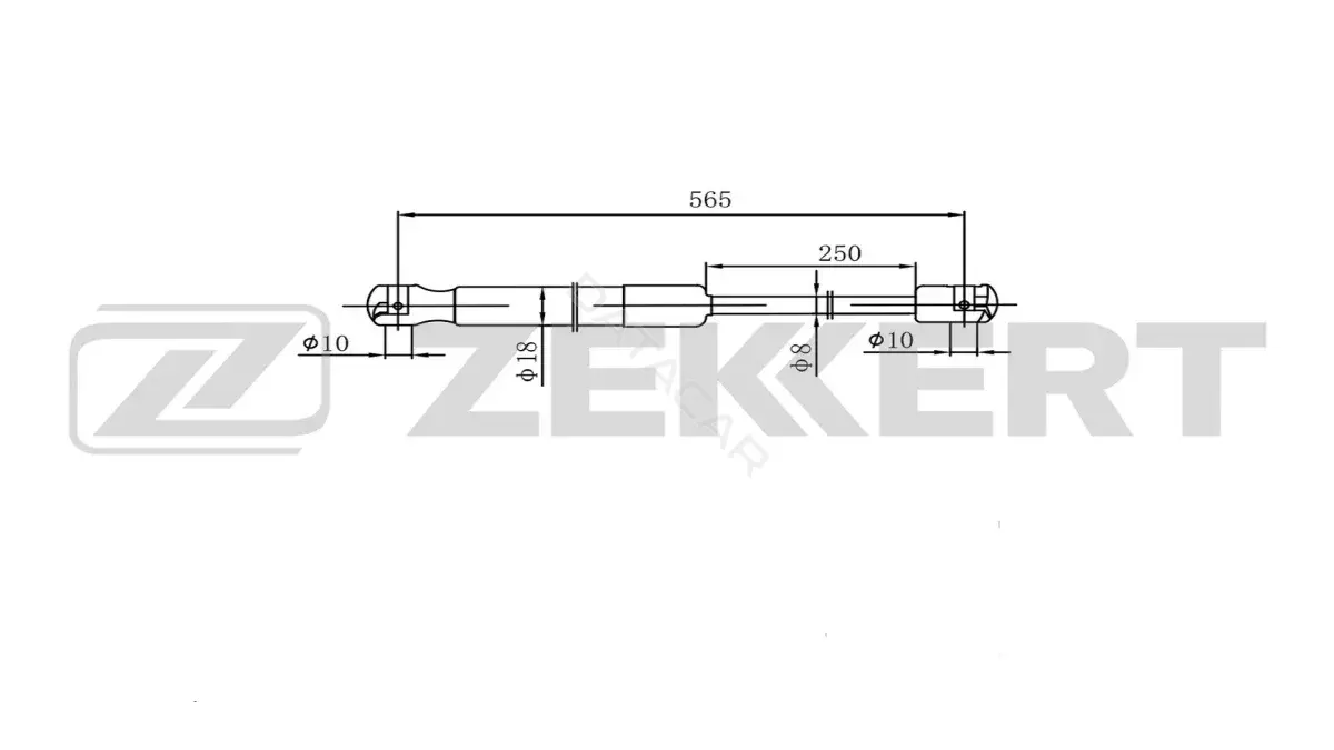 Амортизатор крышки багажника, капота, заднего стекла ZEKKERT GF-2586