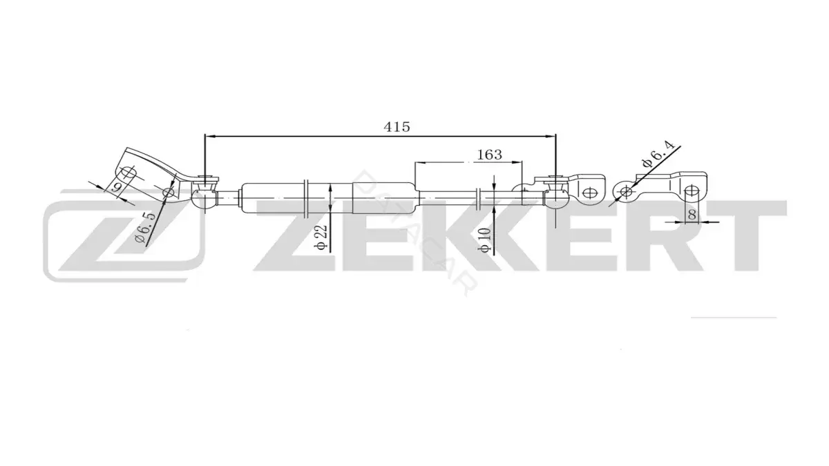 Амортизатор крышки багажника, капота, заднего стекла ZEKKERT GF-2620