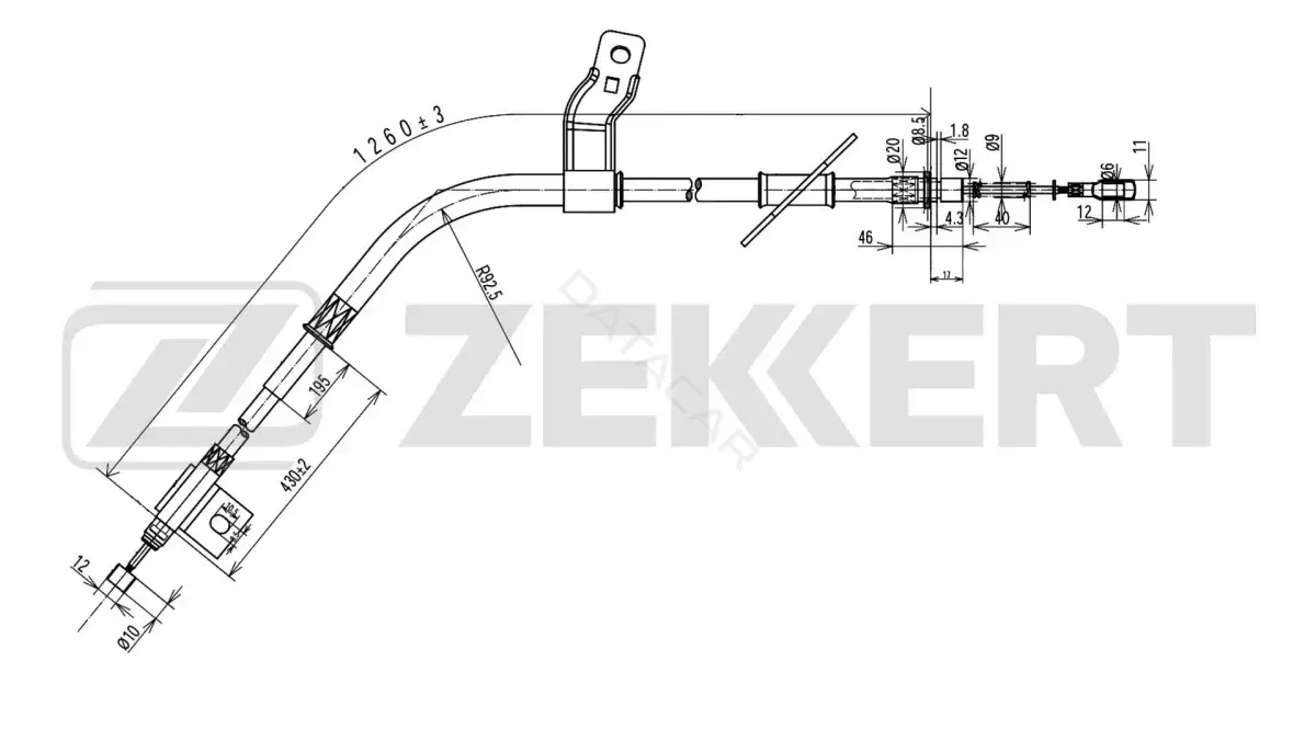 Трос ручника ZEKKERT BZ-1154