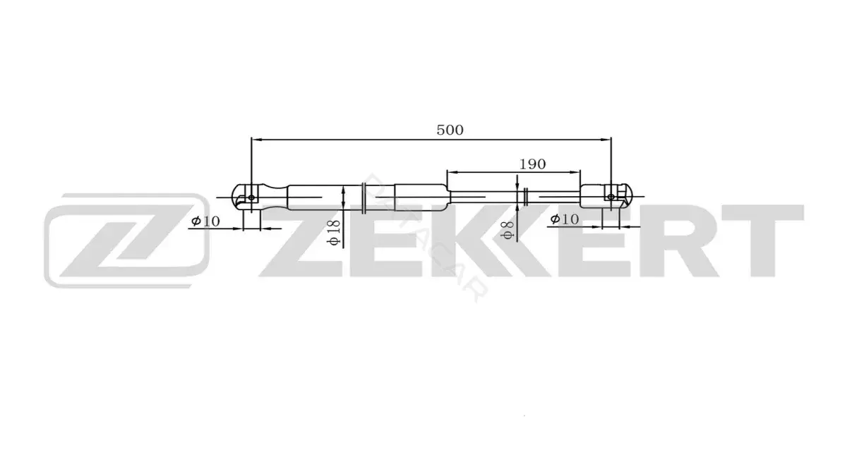 Амортизатор крышки багажника, капота, заднего стекла ZEKKERT GF-2581