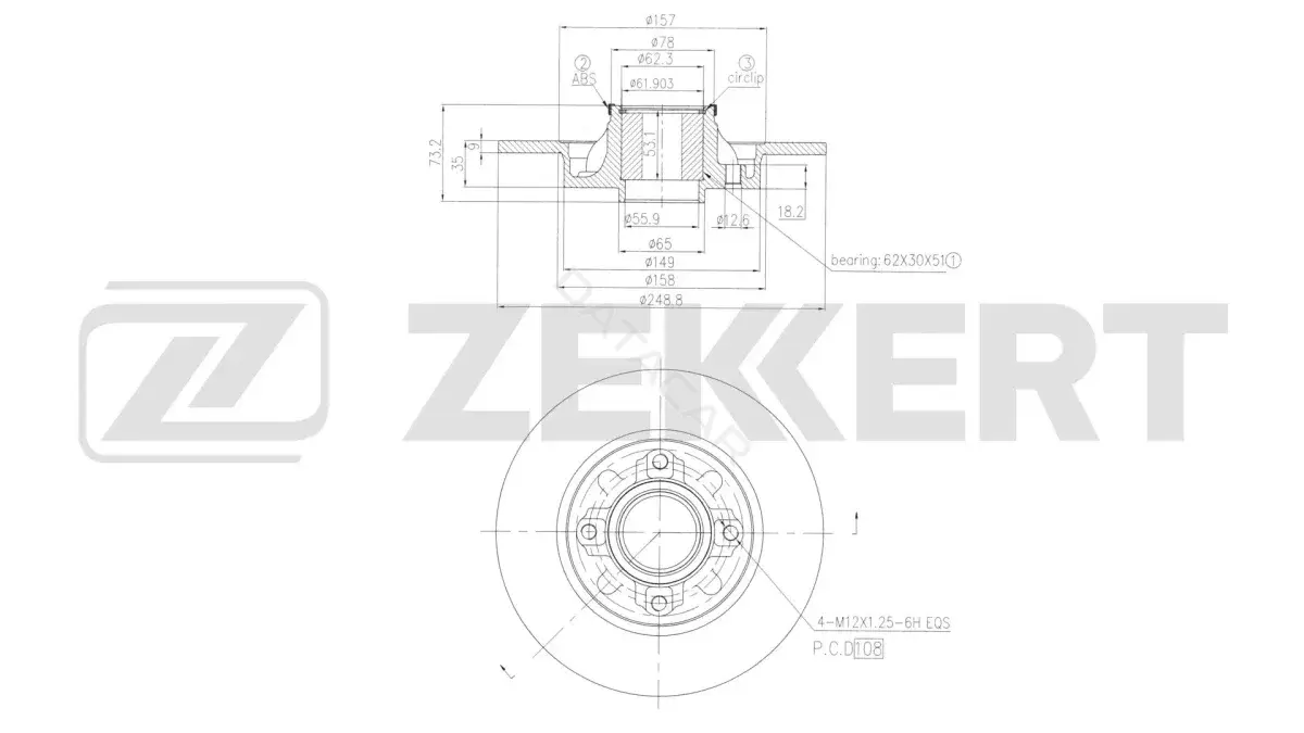Тормозные диски ZEKKERT BS-6652