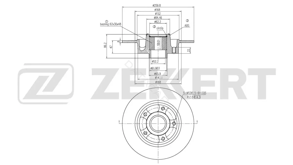 Тормозные диски ZEKKERT BS-6653