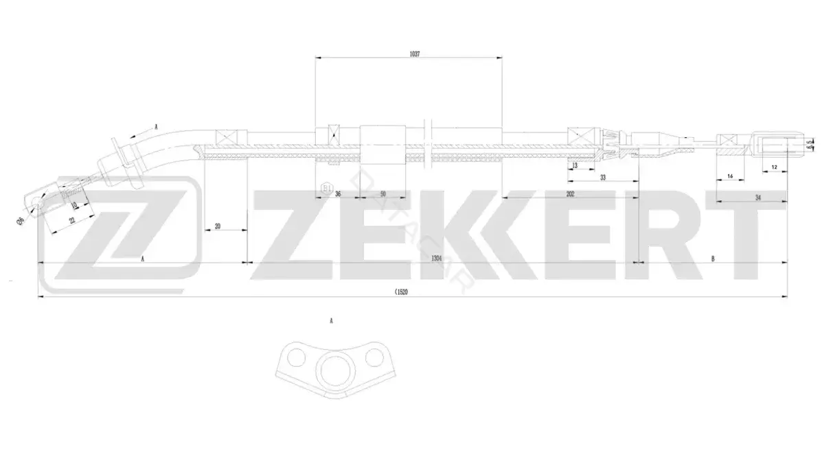 Трос ручника ZEKKERT BZ-1407