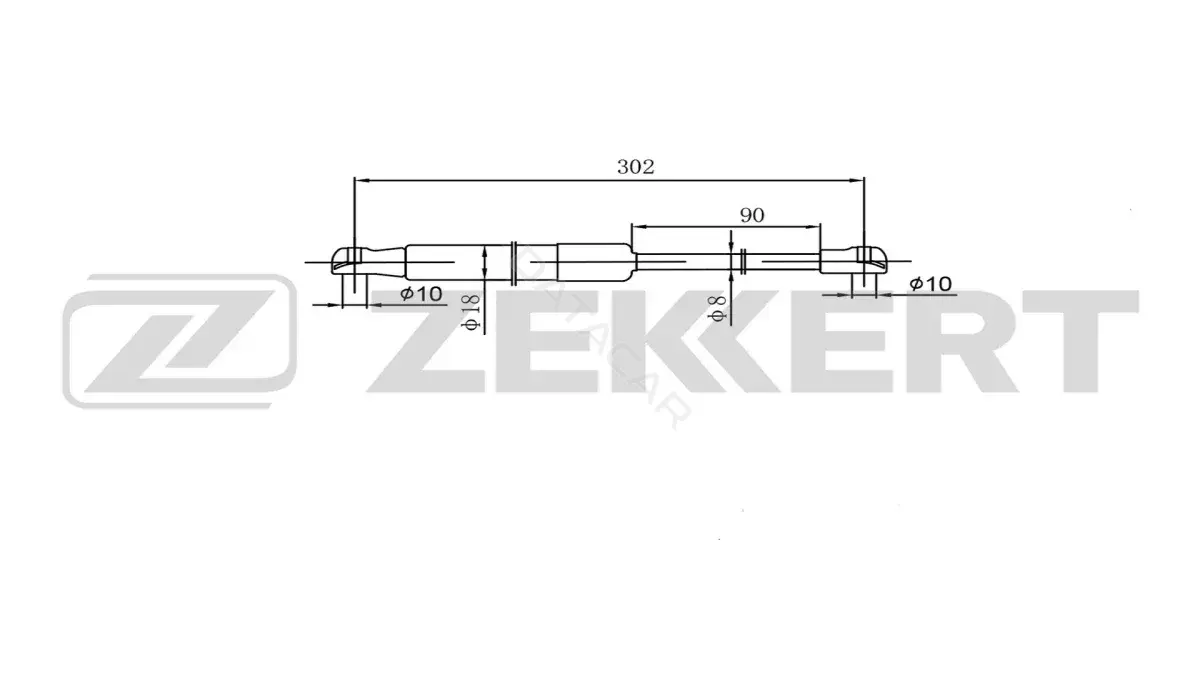 Амортизатор крышки багажника, капота, заднего стекла ZEKKERT GF-2591