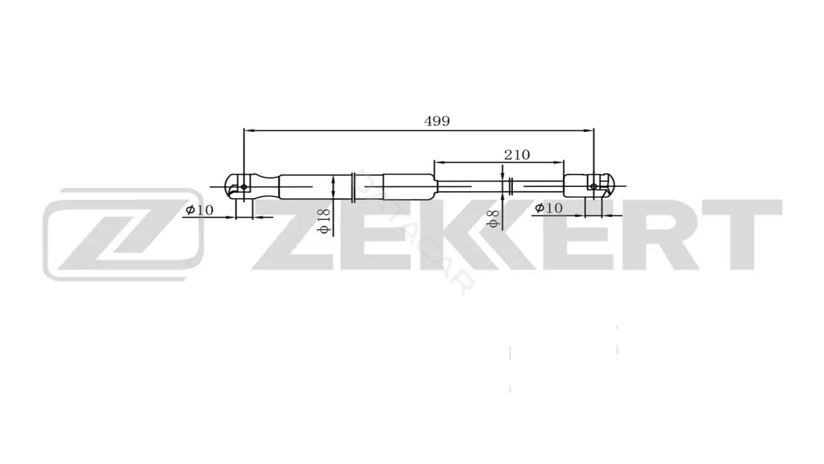 Амортизатор крышки багажника, капота, заднего стекла ZEKKERT GF-2610
