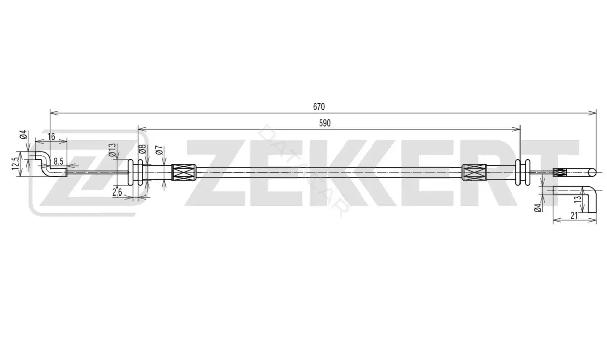 Трос двери ZEKKERT BZ-1905
