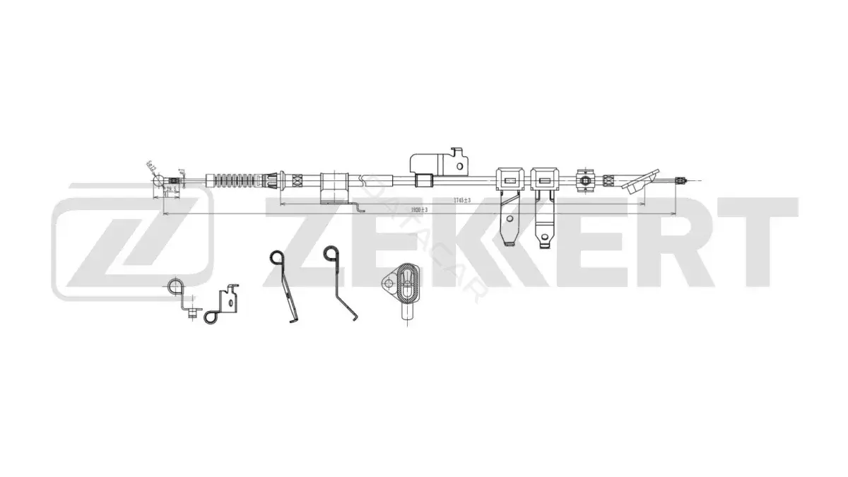 Трос ручника ZEKKERT BZ-1248