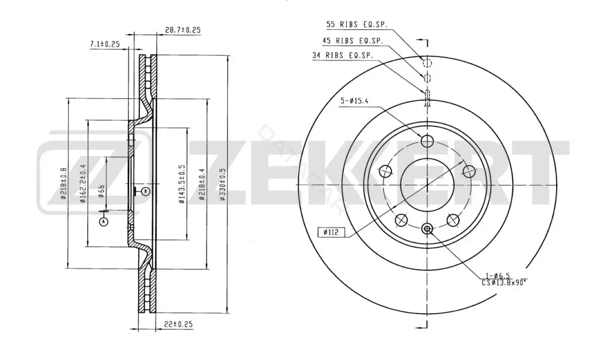 Тормозные диски ZEKKERT BS-6219B