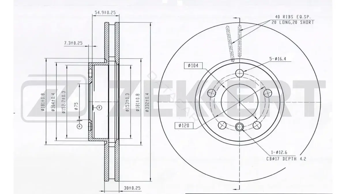 Тормозные диски ZEKKERT BS-6193B