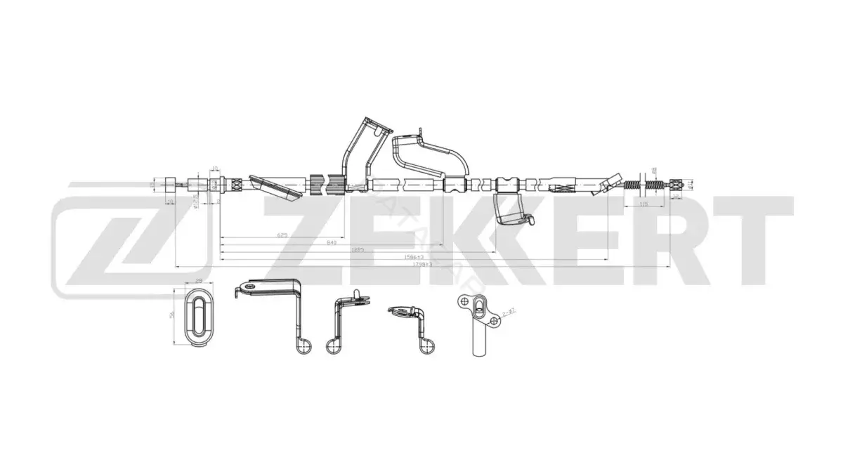 Трос ручника ZEKKERT BZ-1102