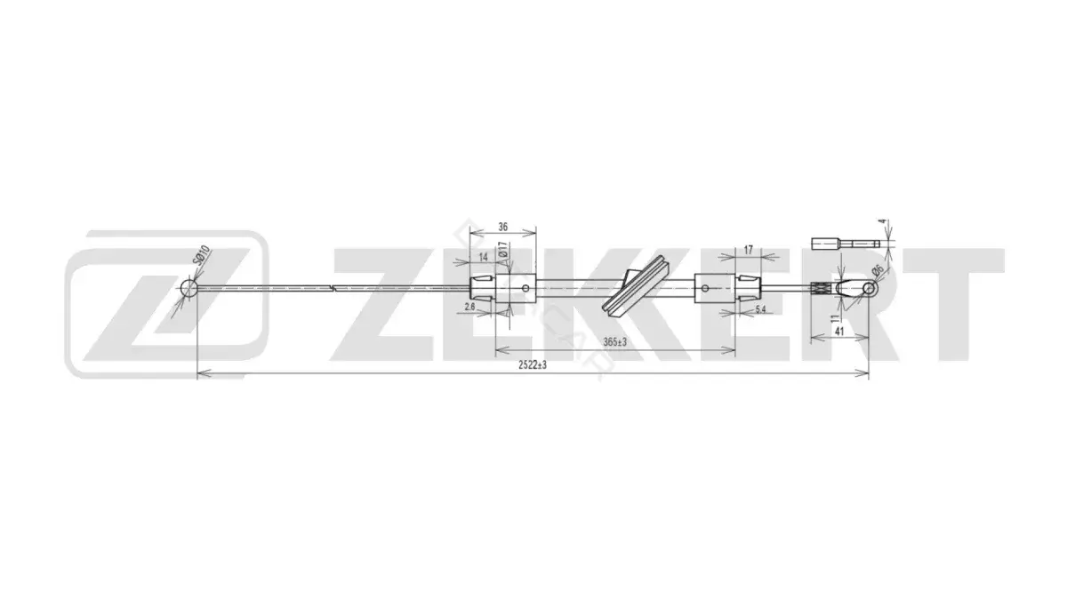Трос ручника ZEKKERT BZ-1405