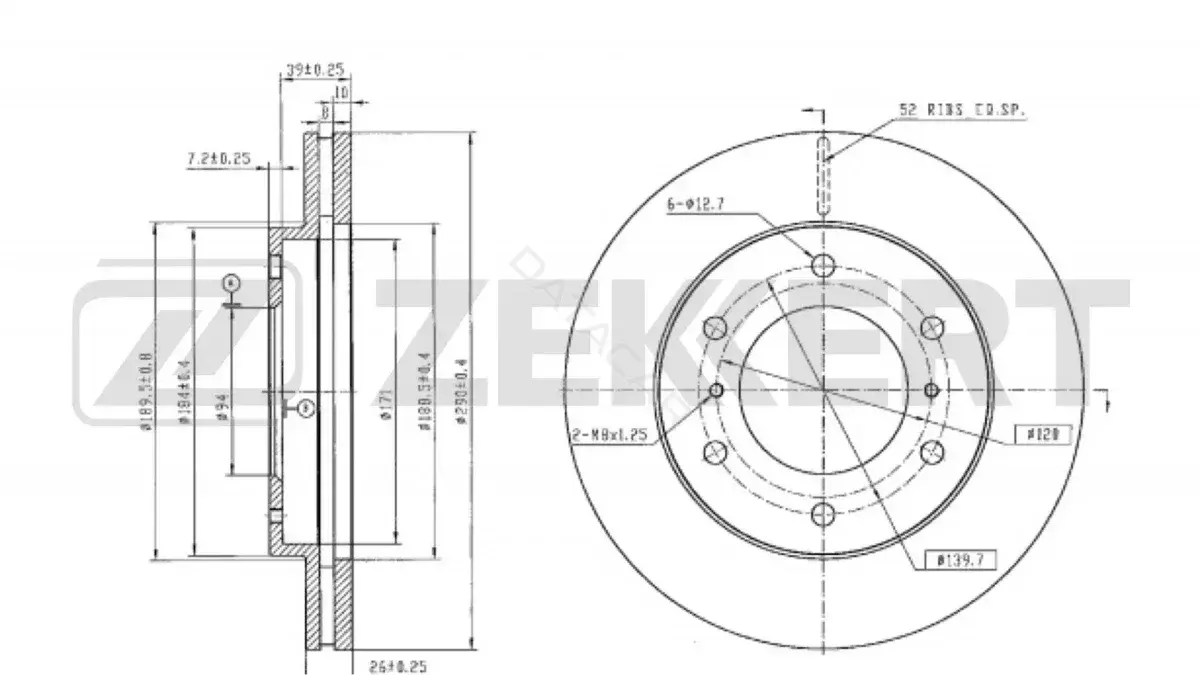 Тормозные диски ZEKKERT BS-5319B