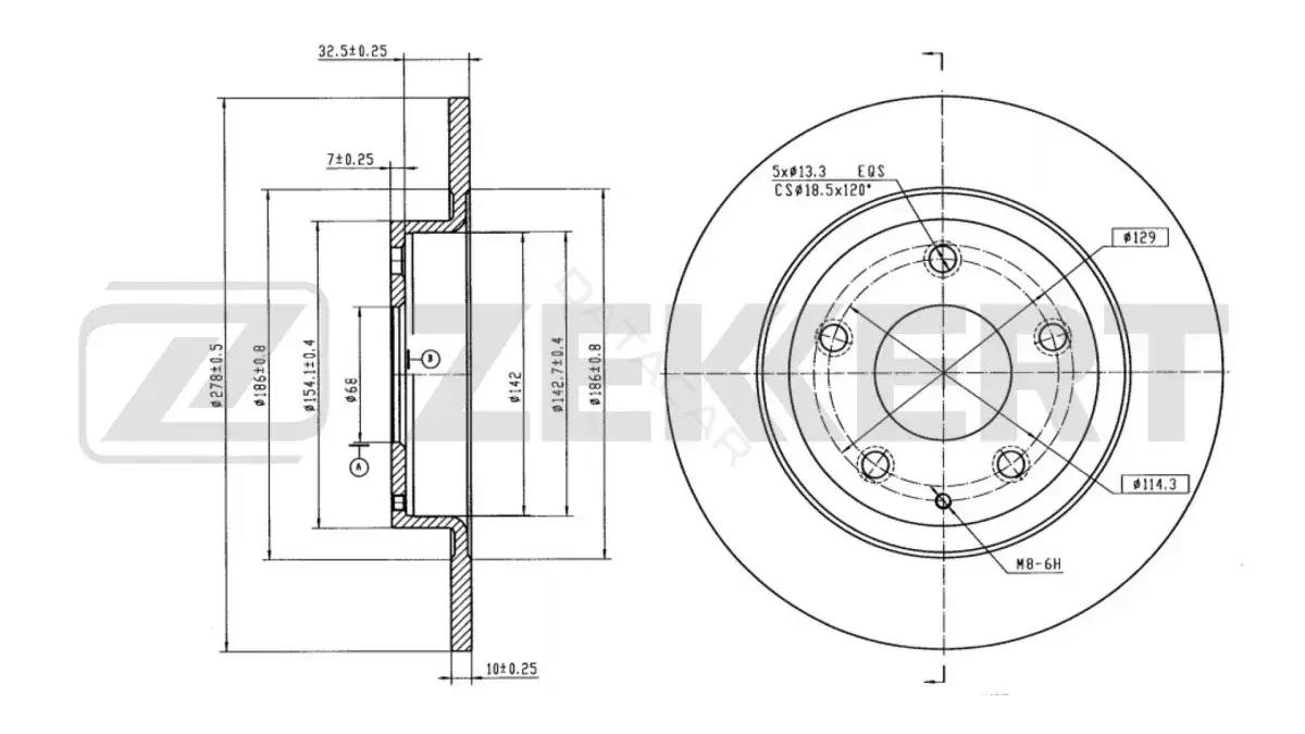 Тормозные диски ZEKKERT BS-5819B