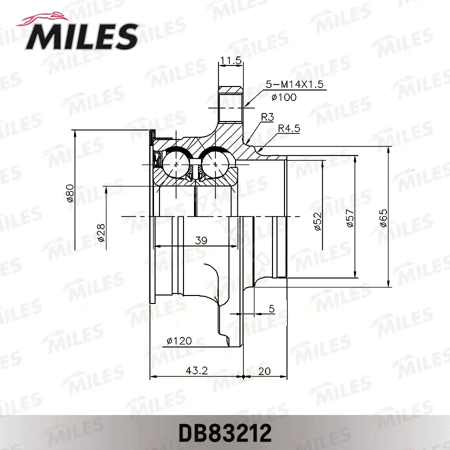 Подшипник ступицы MILES DB83212