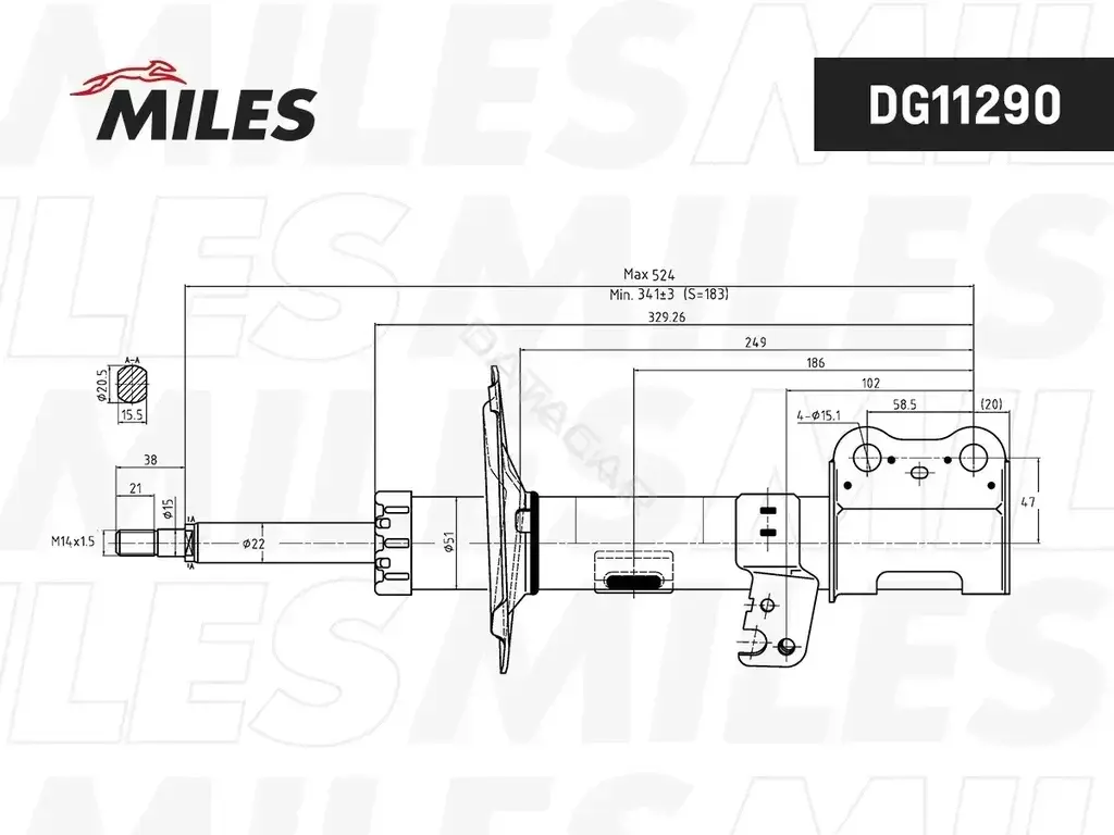 Амортизаторы MILES DG11290