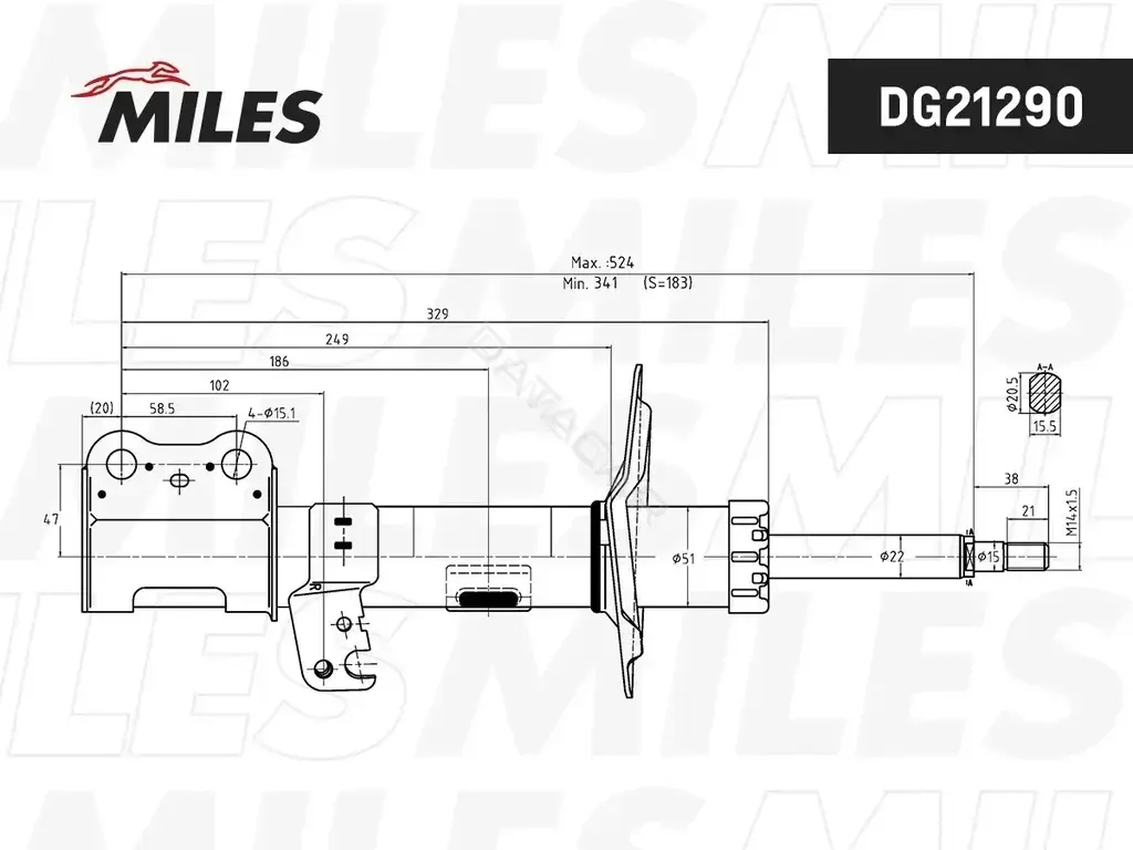 Амортизаторы MILES DG21290