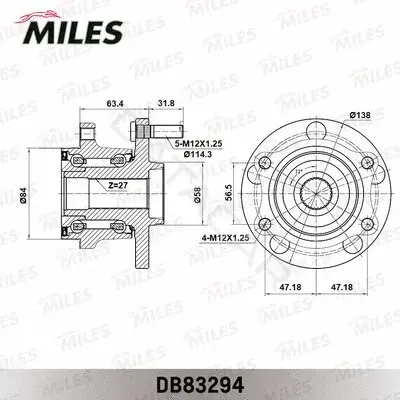Подшипник ступицы MILES DB83294