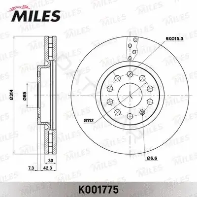 Тормозные диски MILES K001775