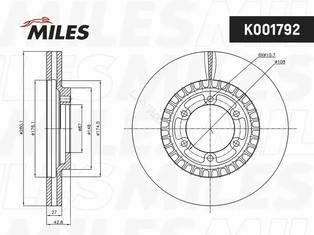 Тормозные диски MILES K001792