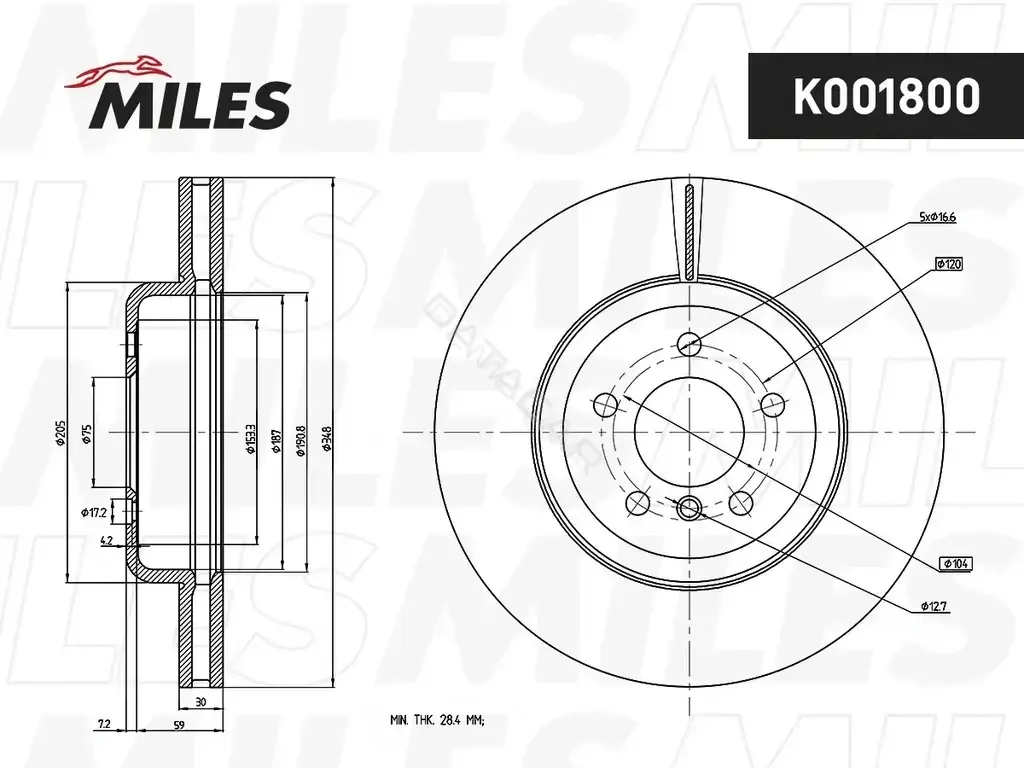 Тормозные диски MILES K001800