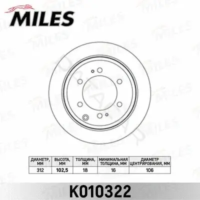 Тормозные диски MILES K010322