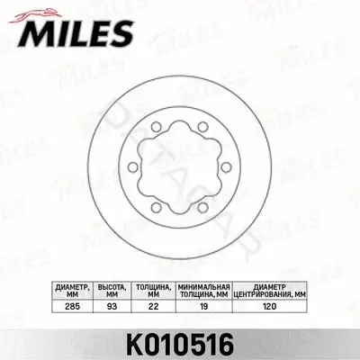 Тормозные диски MILES K010516