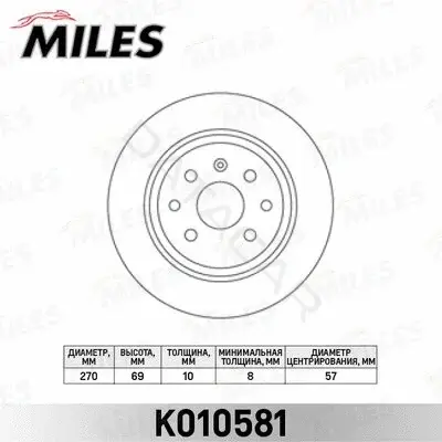 Тормозные диски MILES K010581