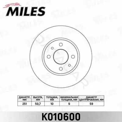 Тормозные диски MILES K010600