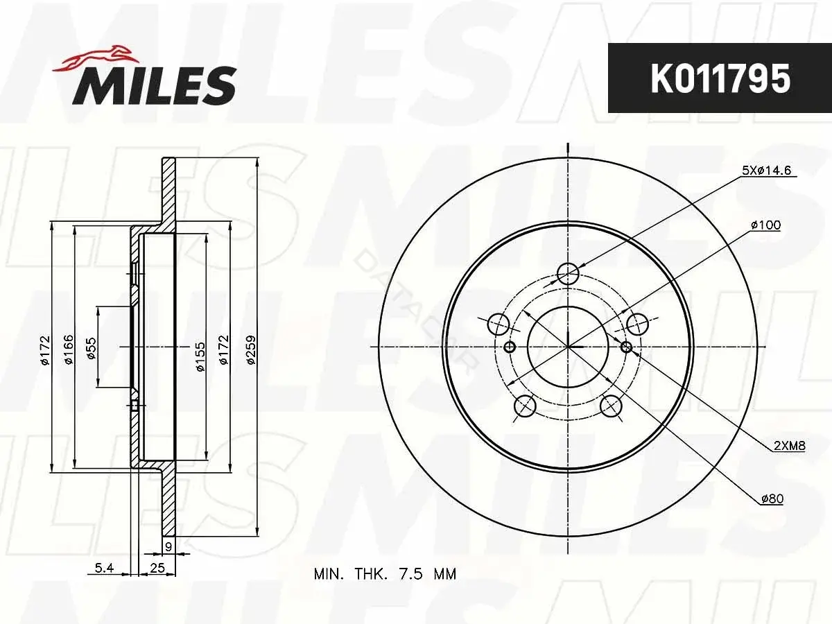 Тормозные диски MILES K011795