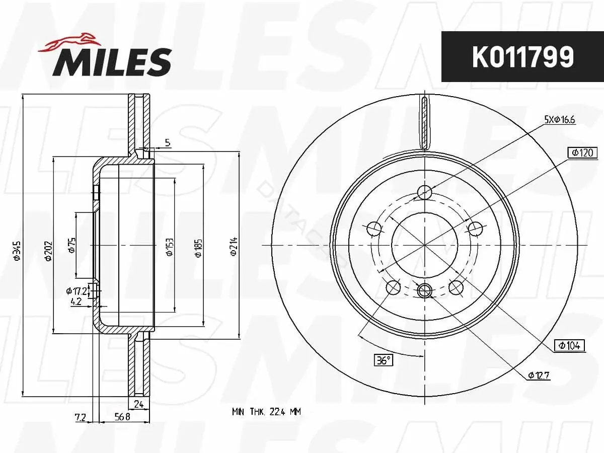 Тормозные диски MILES K011799