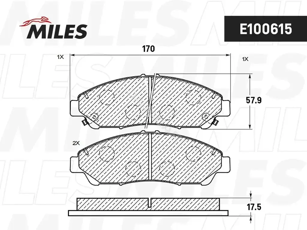 Тормозные колодки MILES E100615
