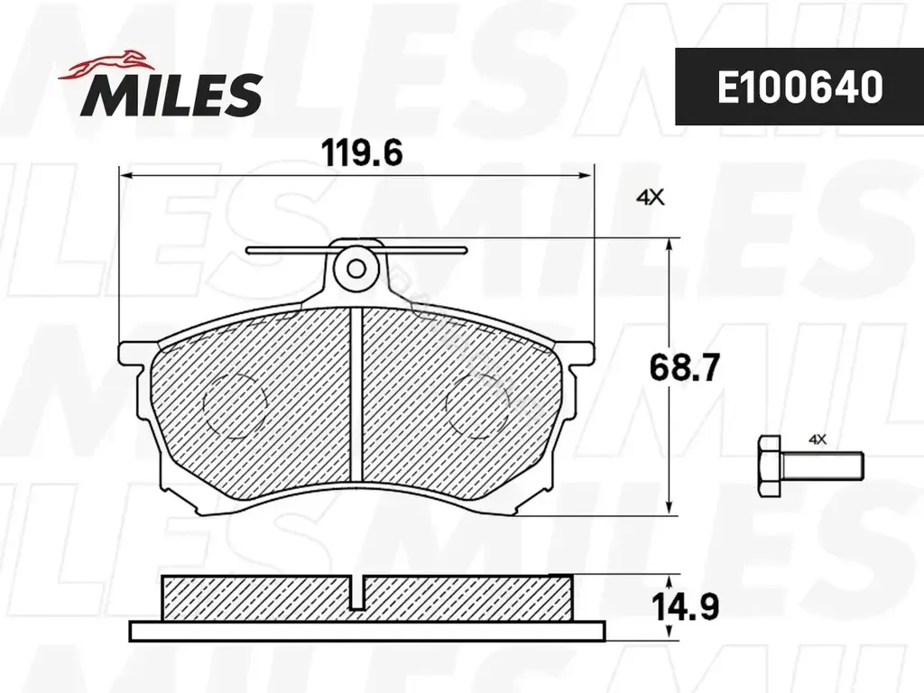 Тормозные колодки MILES E100640