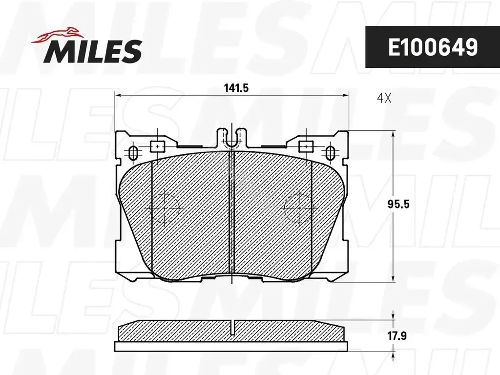 Тормозные колодки MILES E100649